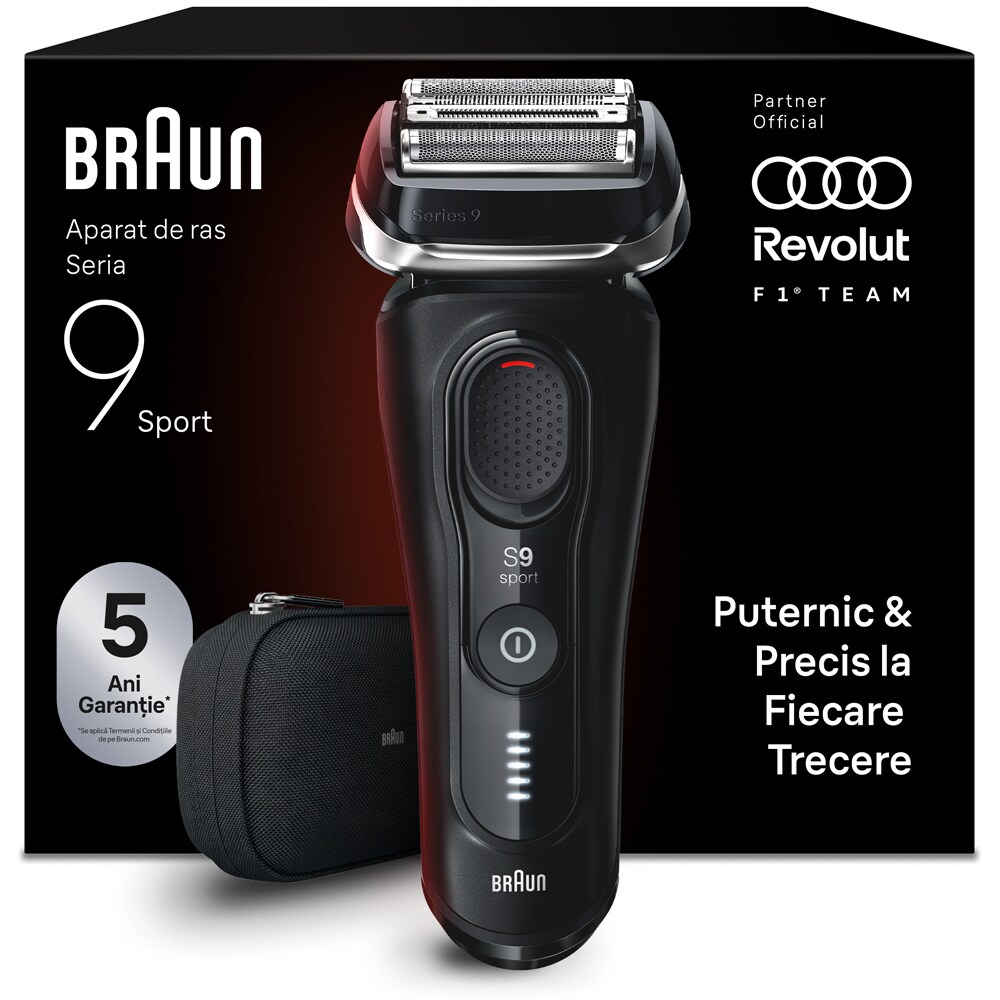Aparat de ras BRAUN Series 9 9110S, acumulator, autonomie 60 min, negru