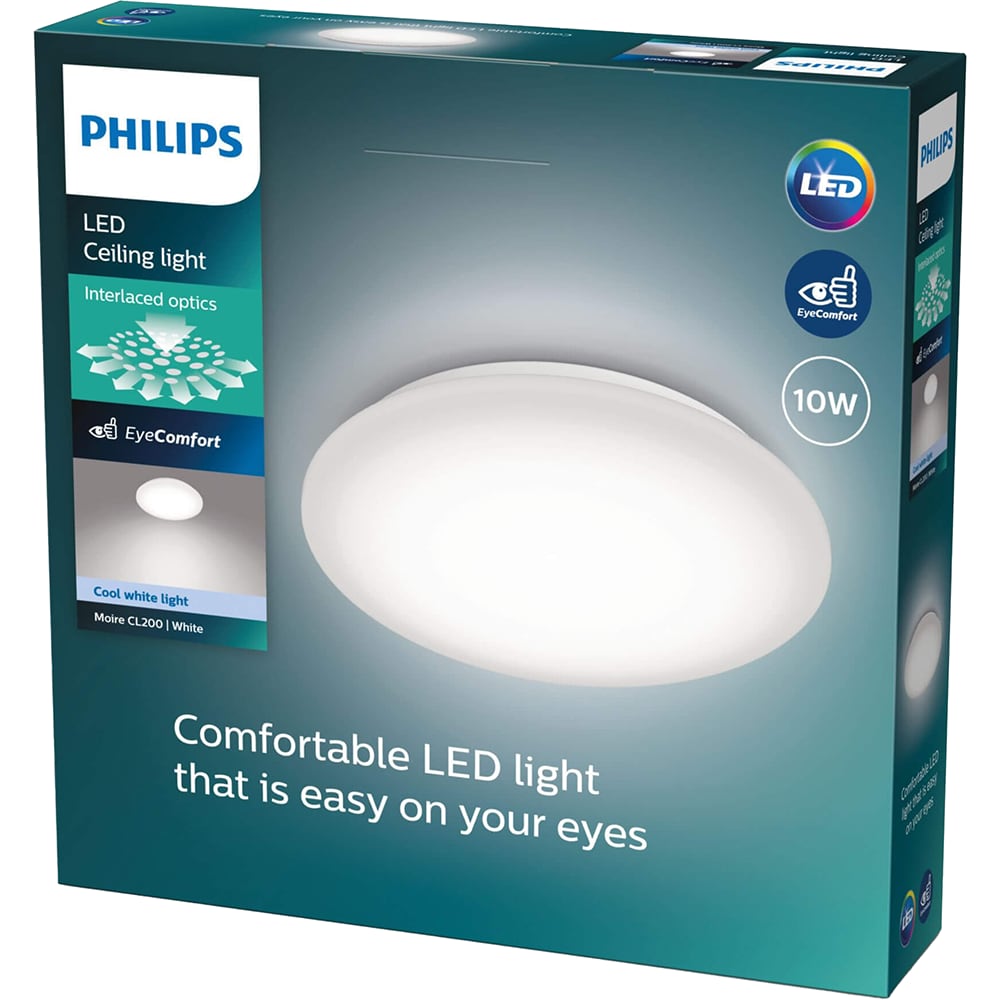 Plafoniera LED PHILIPS Moire, 10W, 1100lm, IP20, 4000K, aluminiu plastic, alb