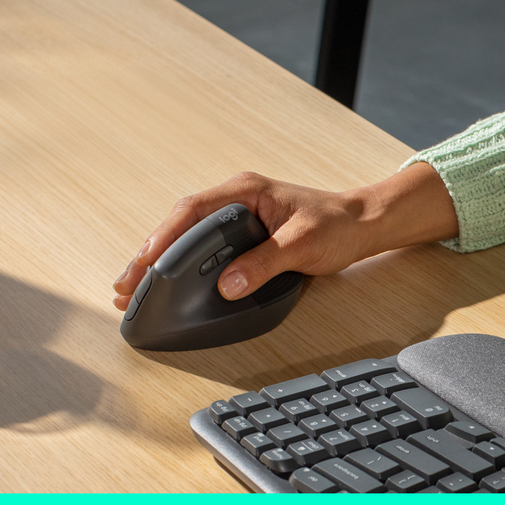 Kit tastatura si mouse Wireless LOGITECH Wave Keys and Lift Combo, USB, Layout US, negru