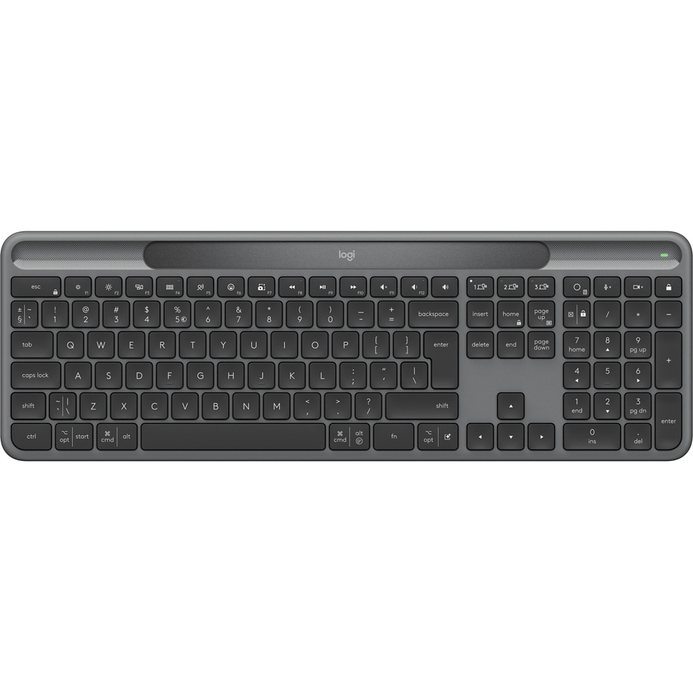 Tastatura Wireless LOGITECH Slim Solar+, Bluetooth, USB, Layout US INT, negru-gri