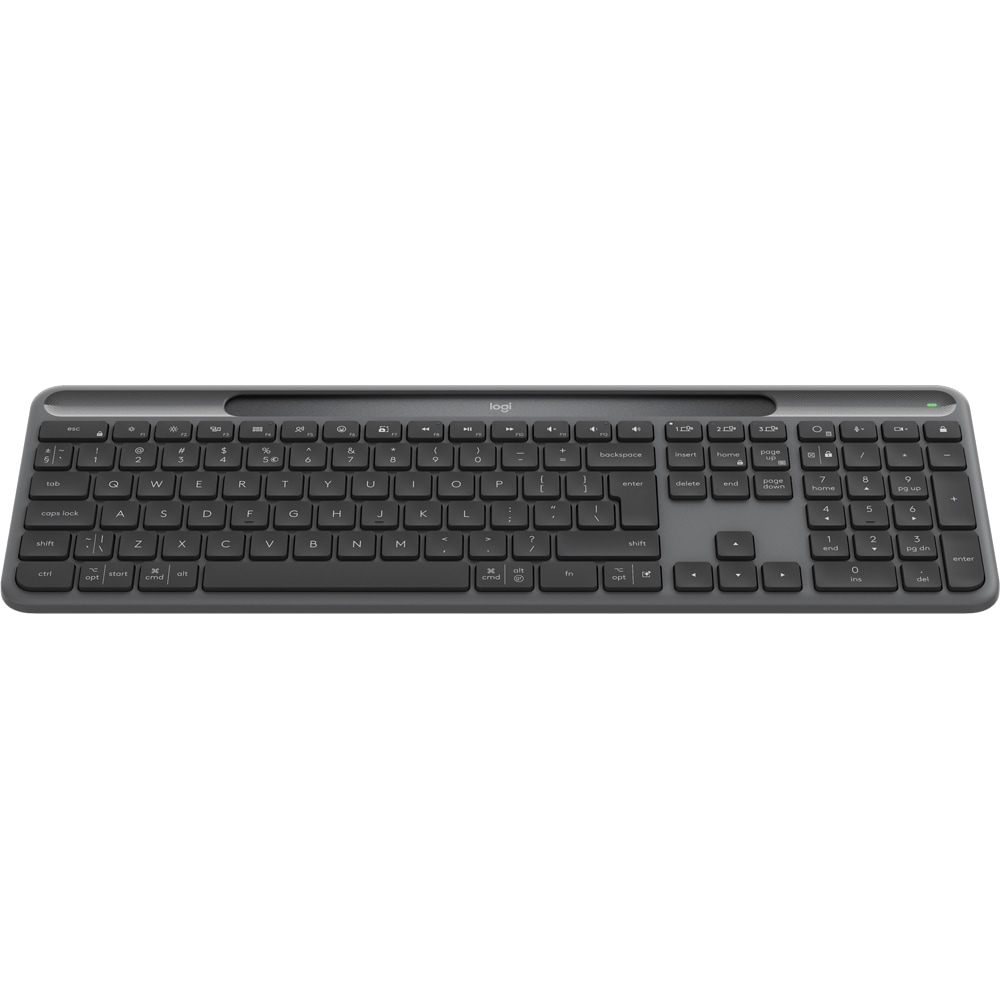 Tastatura Wireless LOGITECH Slim Solar+, Bluetooth, USB, Layout US INT, negru-gri