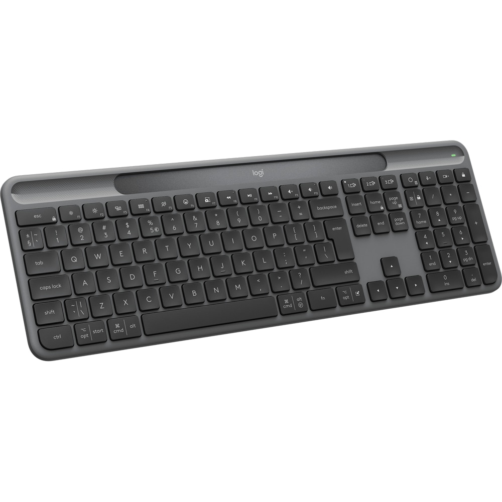 Tastatura Wireless LOGITECH Slim Solar+, Bluetooth, USB, Layout US INT, negru-gri