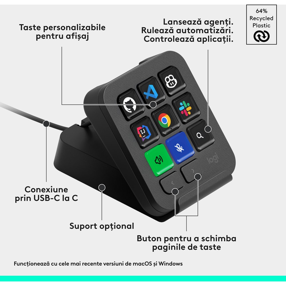 Tastatura LOGITECH MX Keypad, USB, Graphite