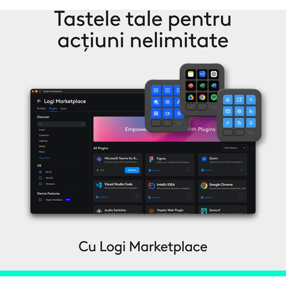Tastatura LOGITECH MX Keypad, USB, Graphite