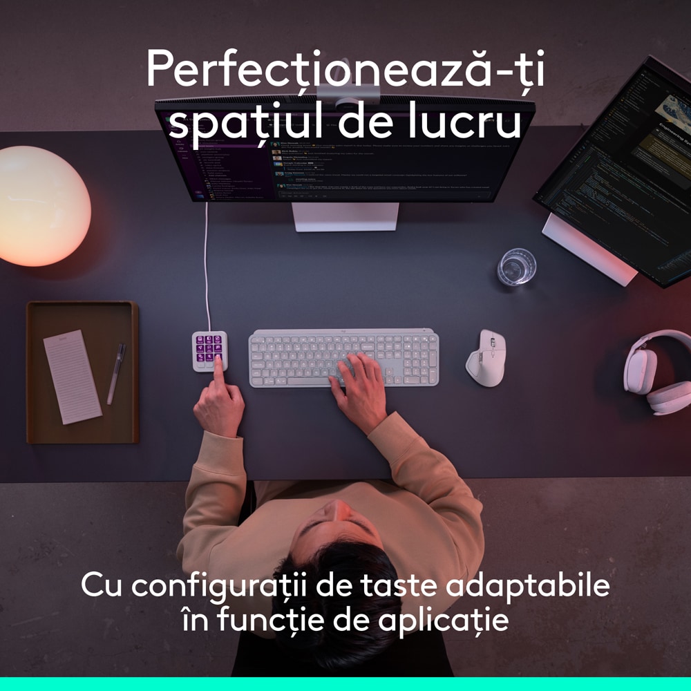 Tastatura LOGITECH MX Keypad, USB, Pale Grey