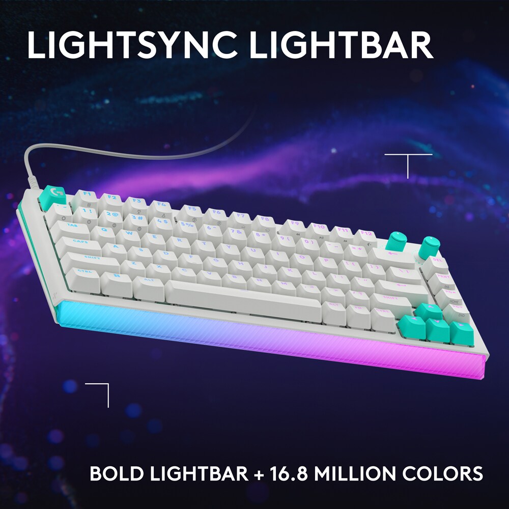 Tastatura Gaming mecanica LOGITECH G512 X 75 Tactile, USB, Layout US, alb