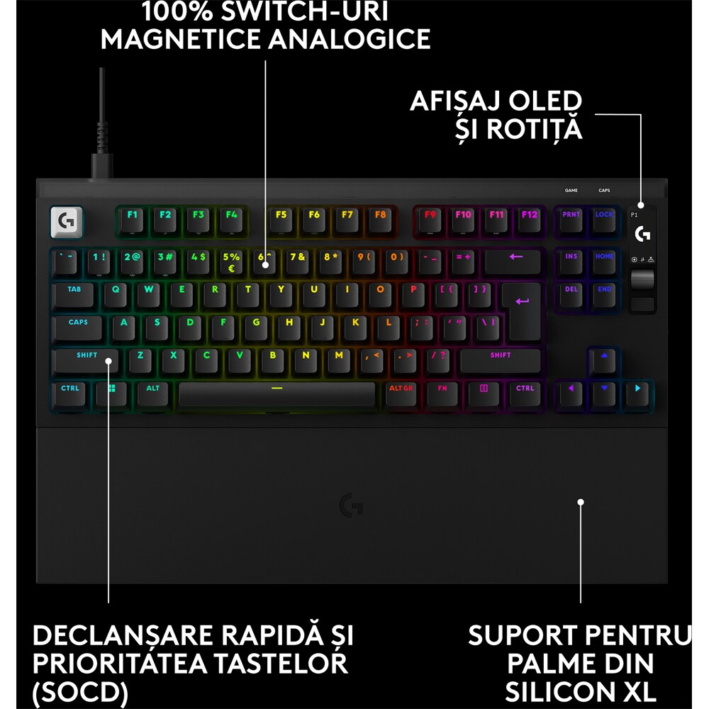 Tastatura Gaming mecanica LOGITECH Pro X2 Rapid, USB, negru