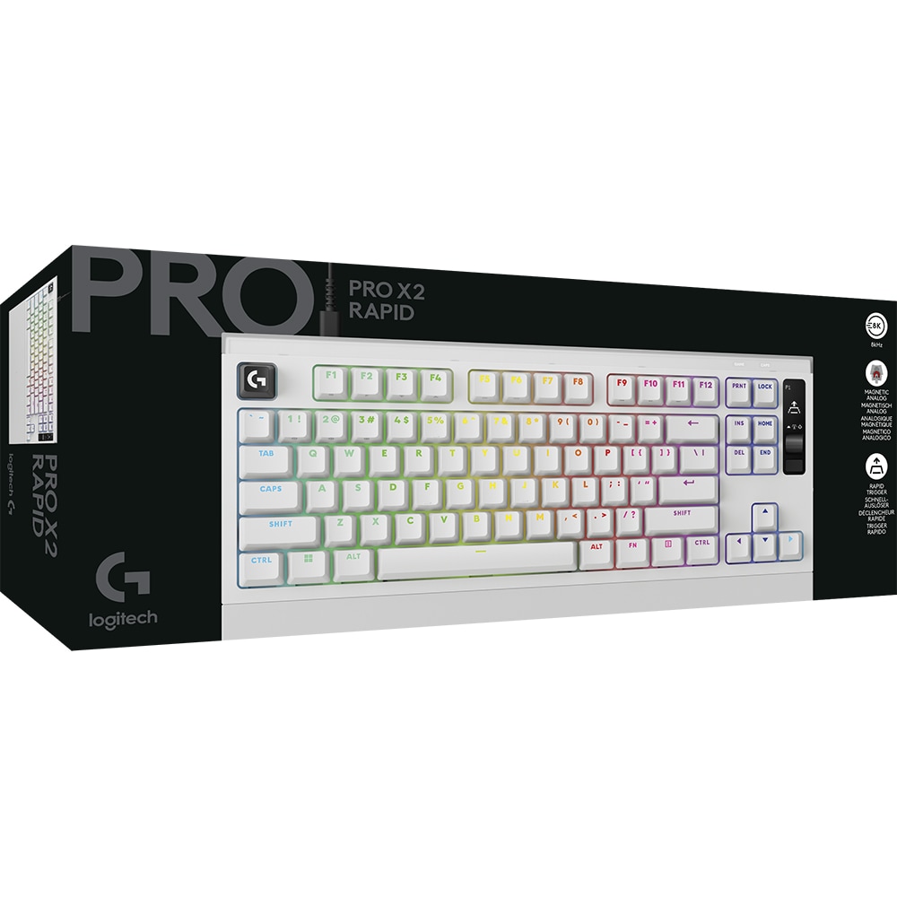 Tastatura Gaming mecanica LOGITECH Pro X2 Rapid, USB, alb