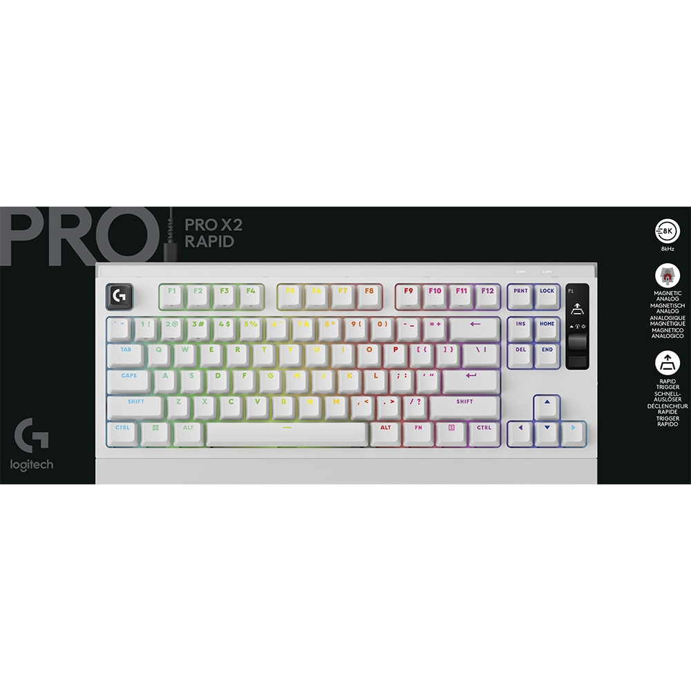 Tastatura Gaming mecanica LOGITECH Pro X2 Rapid, USB, alb