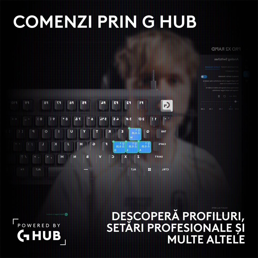 Tastatura Gaming mecanica LOGITECH Pro X2 Rapid, USB, alb