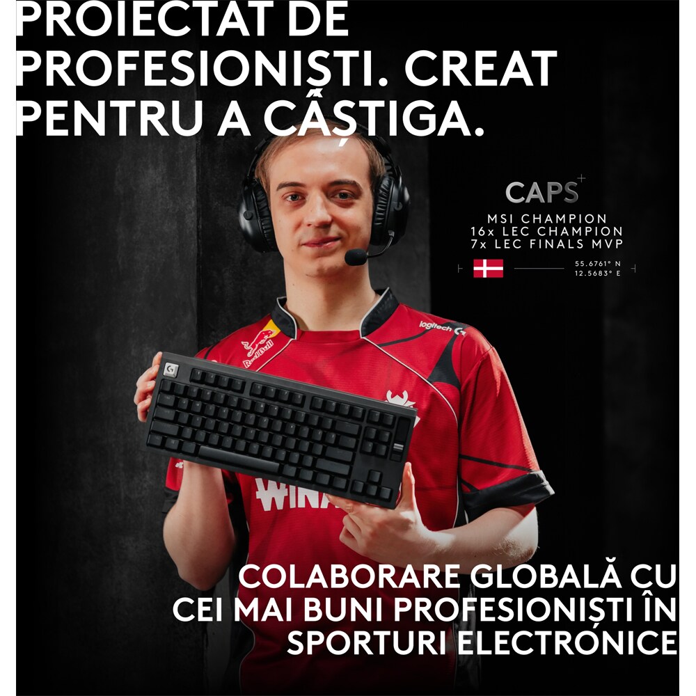 Tastatura Gaming mecanica LOGITECH Pro X2 Rapid, USB, alb