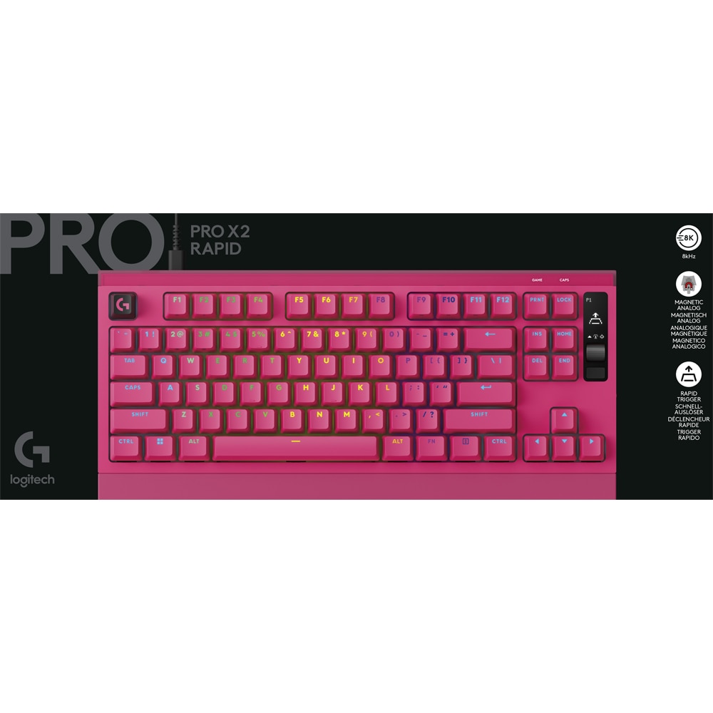 Tastatura Gaming mecanica LOGITECH Pro X2 Rapid, USB, roz