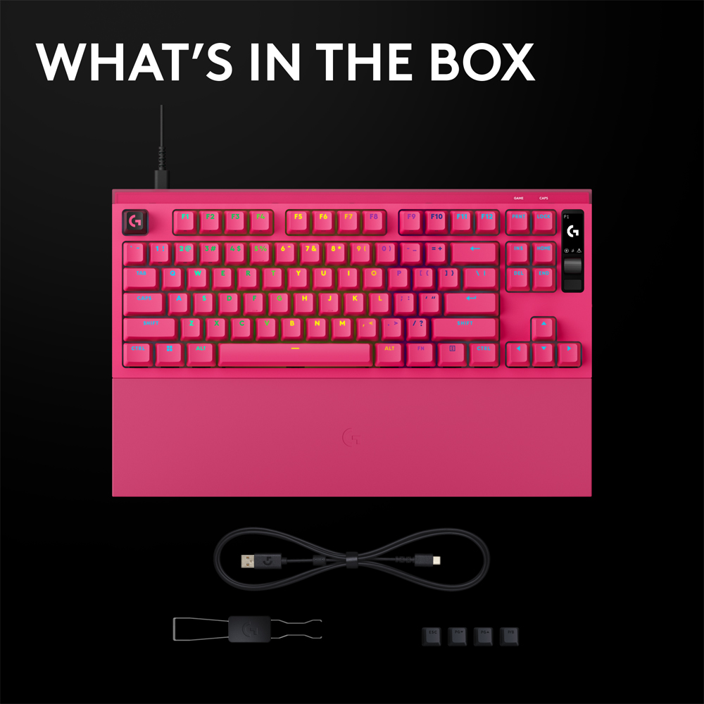 Tastatura Gaming mecanica LOGITECH Pro X2 Rapid, USB, roz