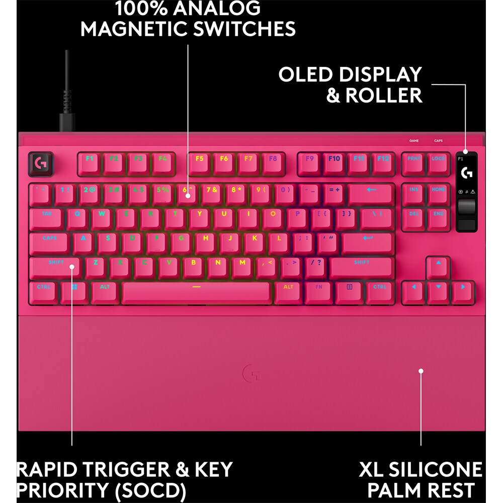 Tastatura Gaming mecanica LOGITECH Pro X2 Rapid, USB, roz