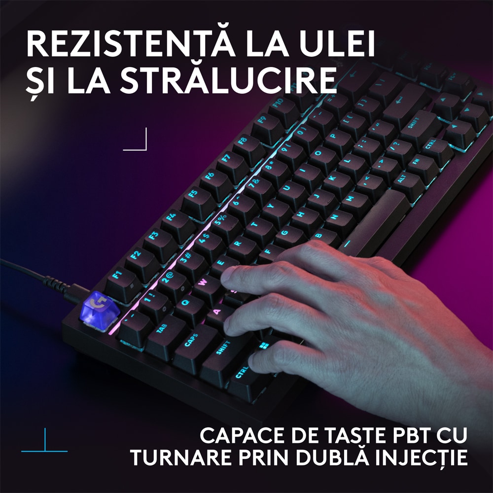 Tastatura Gaming mecanica LOGITECH G316 X 75, USB, Layout US, negru