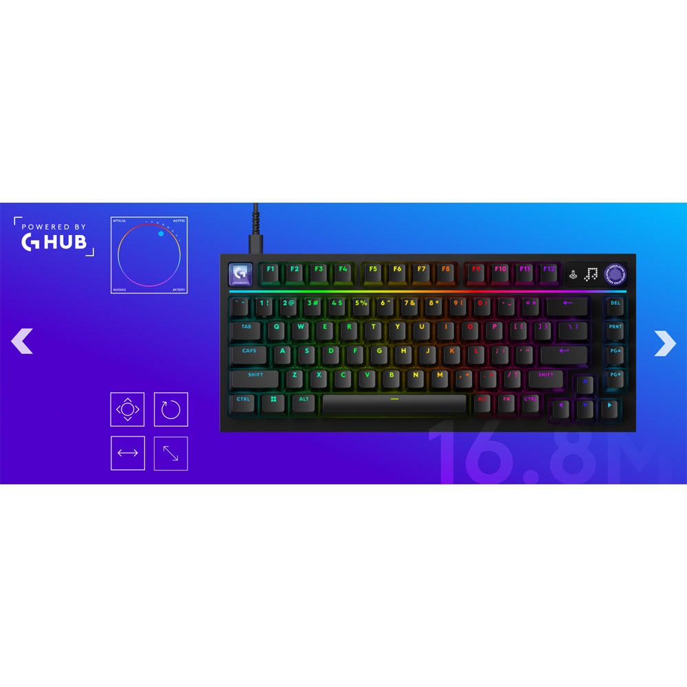 Tastatura Gaming mecanica LOGITECH G316 X 75, USB, Layout US, negru
