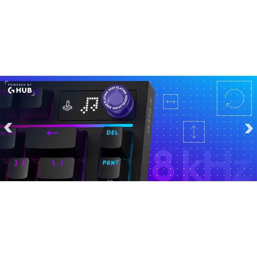 Tastatura Gaming mecanica LOGITECH G316 X 75, USB, Layout US, negru