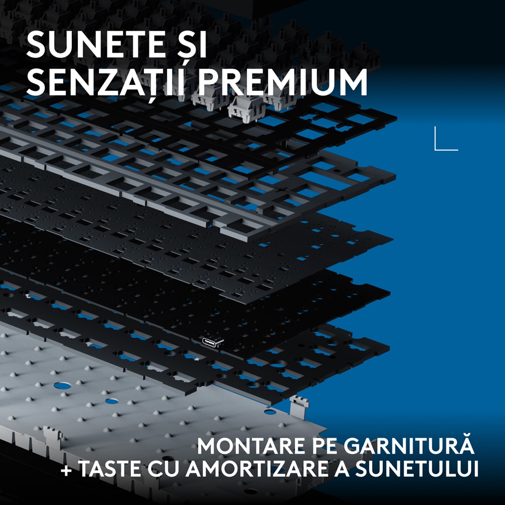 Tastatura Gaming mecanica LOGITECH G316 X 75, USB, alb