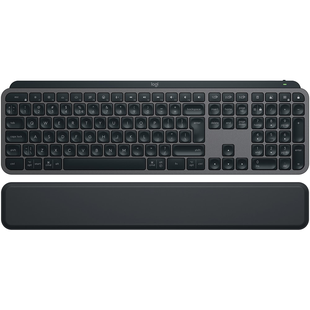 Tastatura Wireless LOGITECH MX Keys S Plus Palmrest, USB, Bluetooth, US INT, Graphite