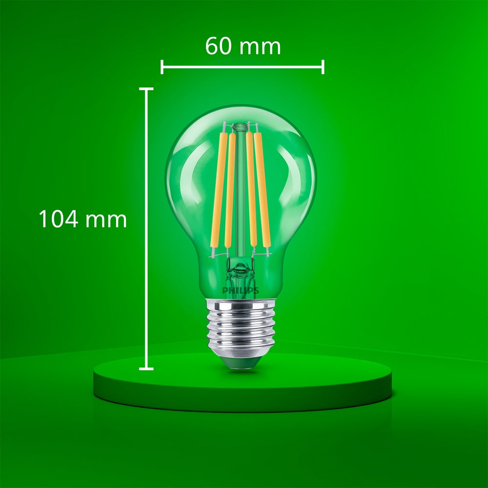 Bec LED filament PHILIPS, A60, E27, 5.2W, 2700K, 1095lm, lumina calda