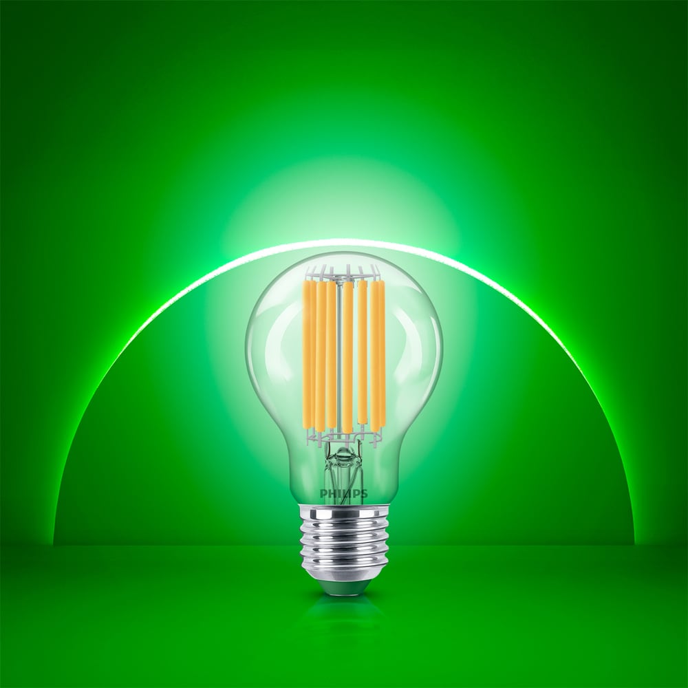 Bec LED filament PHILIPS, A60, E27, 7.3W, 2700K, 1535lm, lumina calda