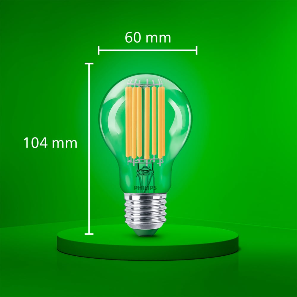 Bec LED filament PHILIPS, A60, E27, 7.3W, 2700K, 1535lm, lumina calda