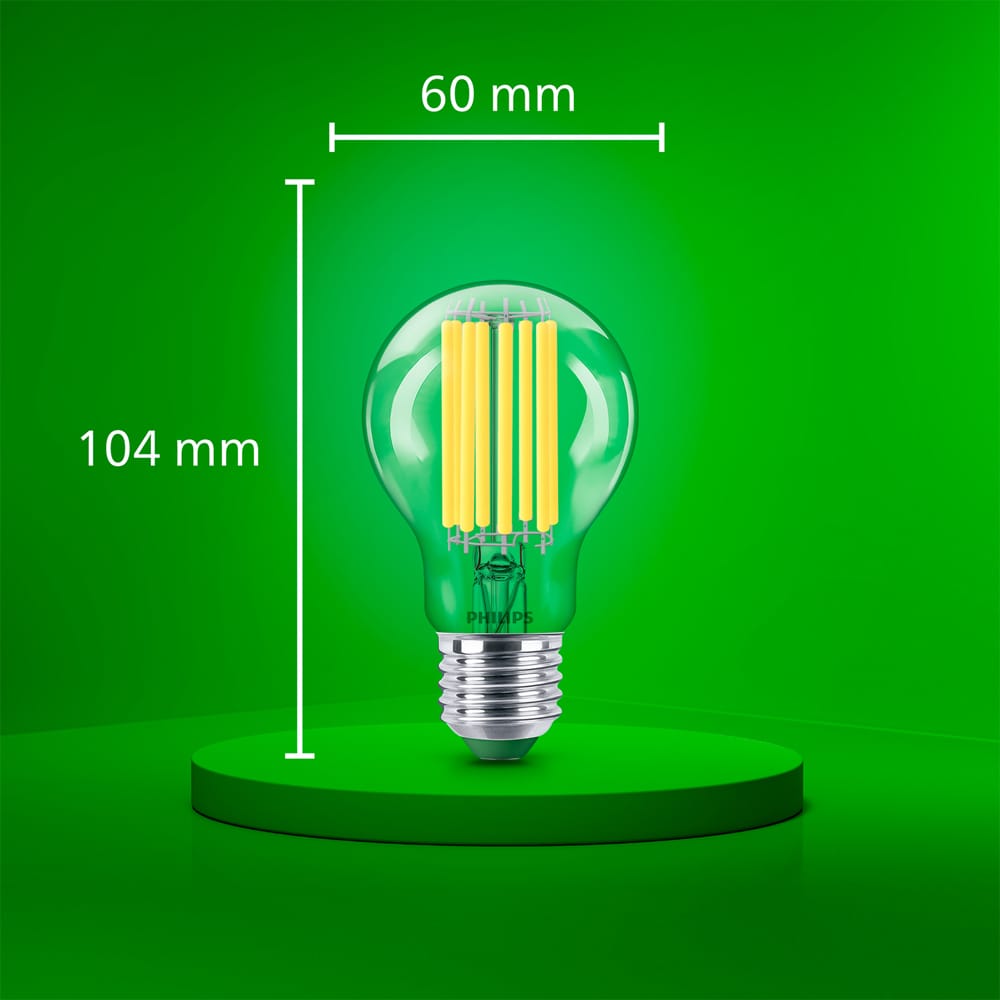 Bec LED filament PHILIPS, A60, E27, 7.3W, 4000K, 1535lm, lumina neutra