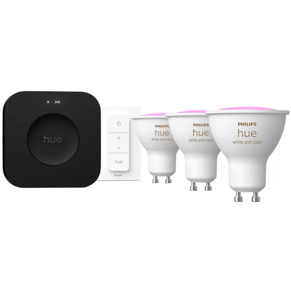 Starter kit PHILIPS HUE 8720169374546, GU10, 4.2W, 400lm, Lumina RGB