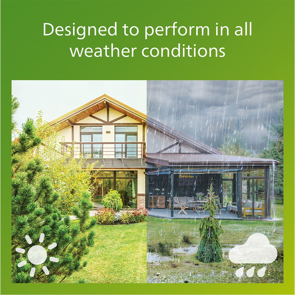 Lampa solara patrata Philips Vynce, 1.5W, 200lm, IP44, plastic, negru