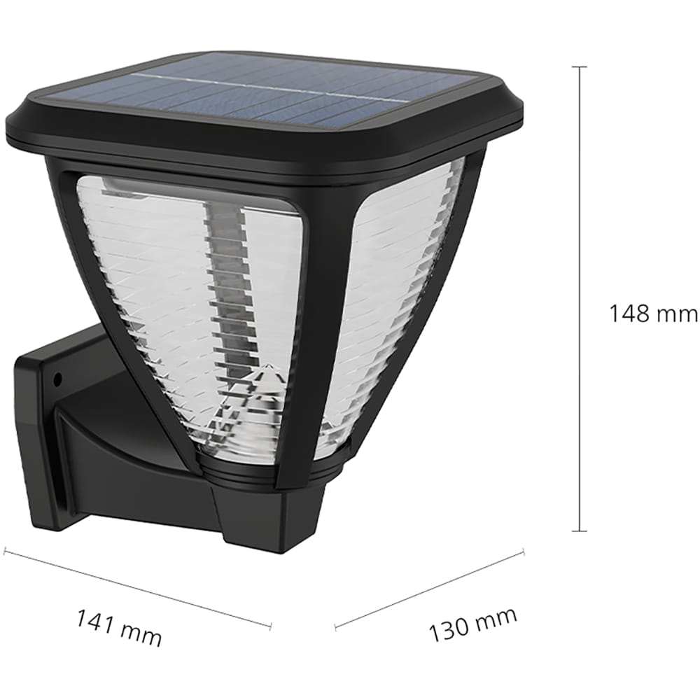 Lampa solara Philips Vapora, 1.5W, 200lm, IP44, plastic, negru