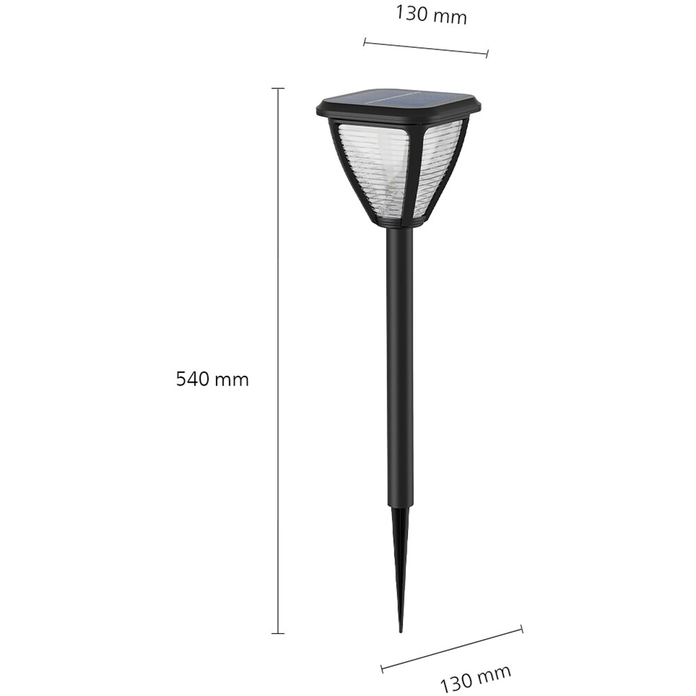 Lampa solara Philips Vapora, 1.5W, 200lm, IP44, plastic, negru