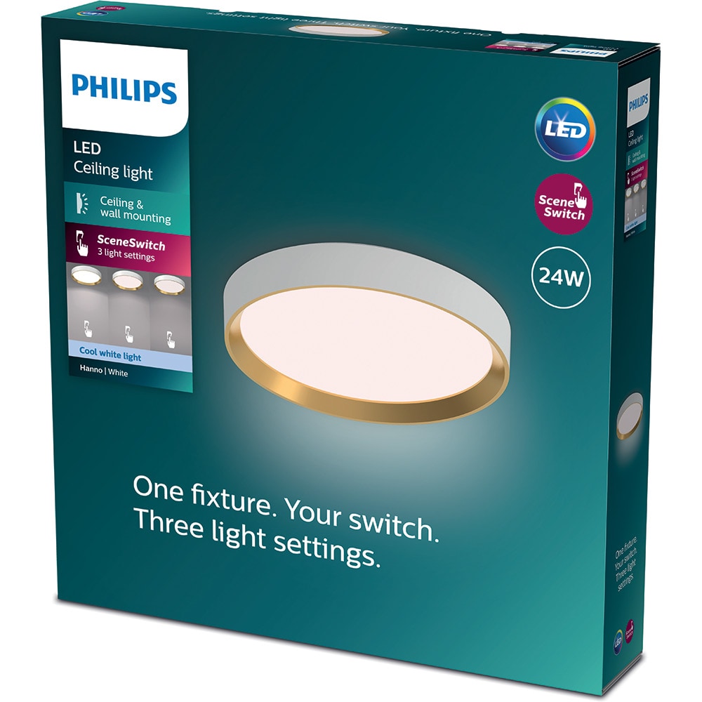 Plafoniera LED PHILIPS Scene Switch Hanno, 24W, 2800lm, IP20, 4000K, aluminiu plastic, alb