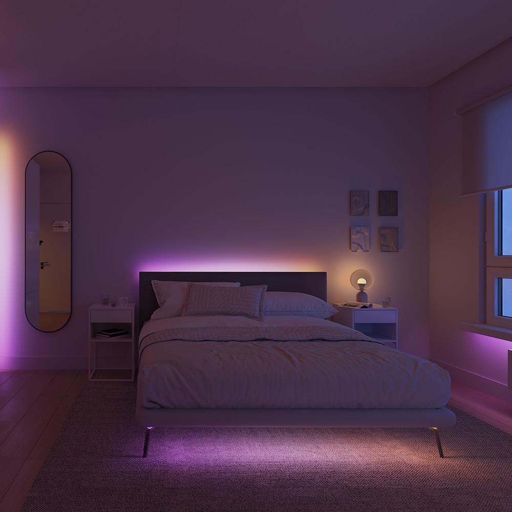 Banda LED RGB PHILIPS Hue Essential, 15.3W, IP20, plastic, transparent, 5 m