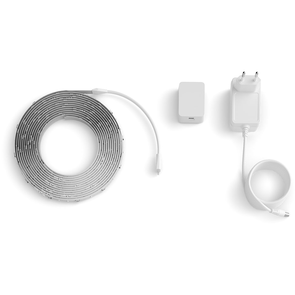 Banda LED RGB PHILIPS Hue Essential, 15.3W, IP20, plastic, transparent, 5 m