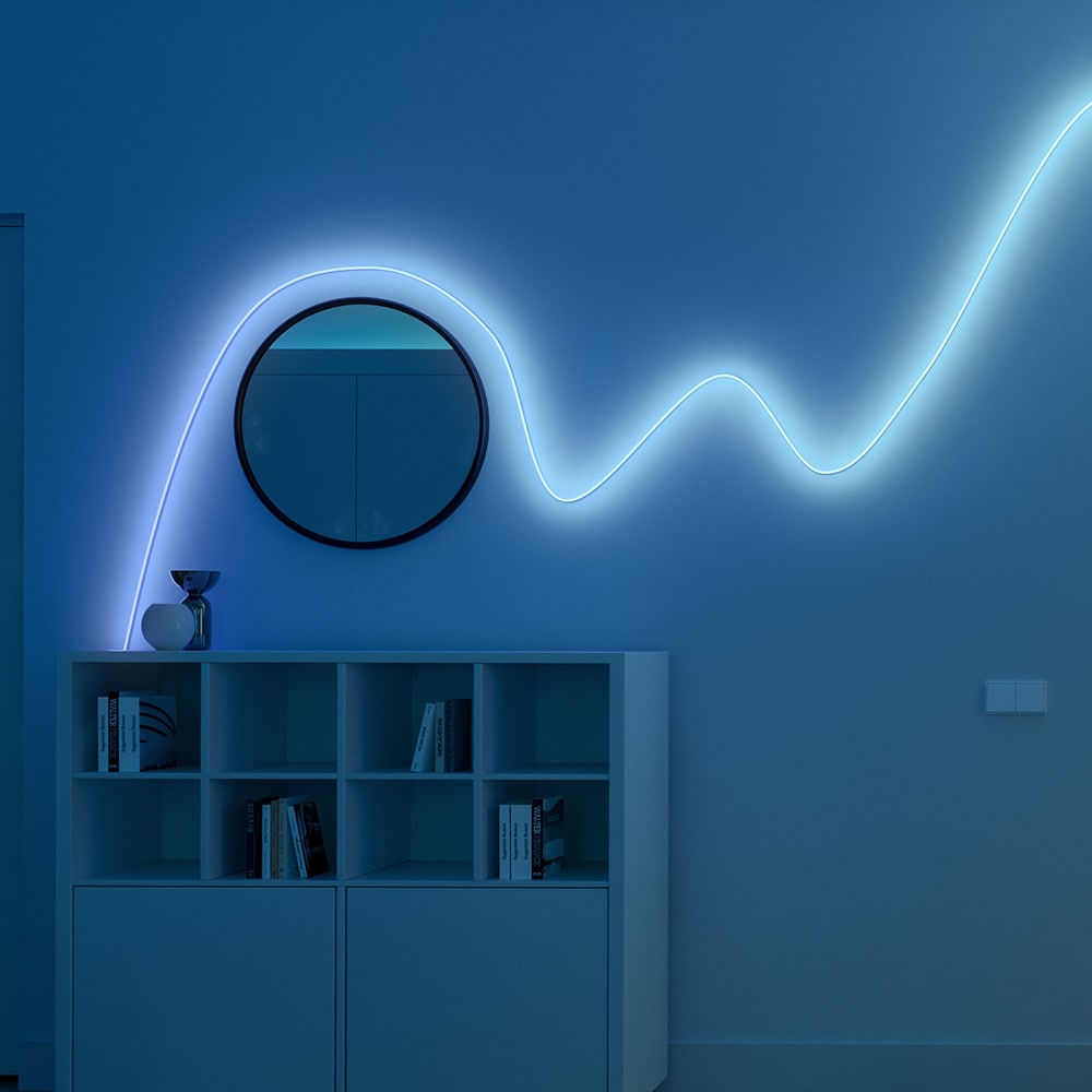 Banda LED RGB PHILIPS Hue Essential, 19W, IP20, plastic, transparent, 5 m