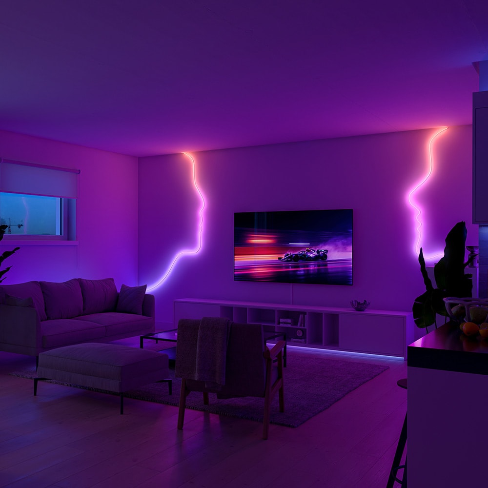 Banda LED RGB PHILIPS Hue Essential, 19W, IP20, plastic, transparent, 5 m