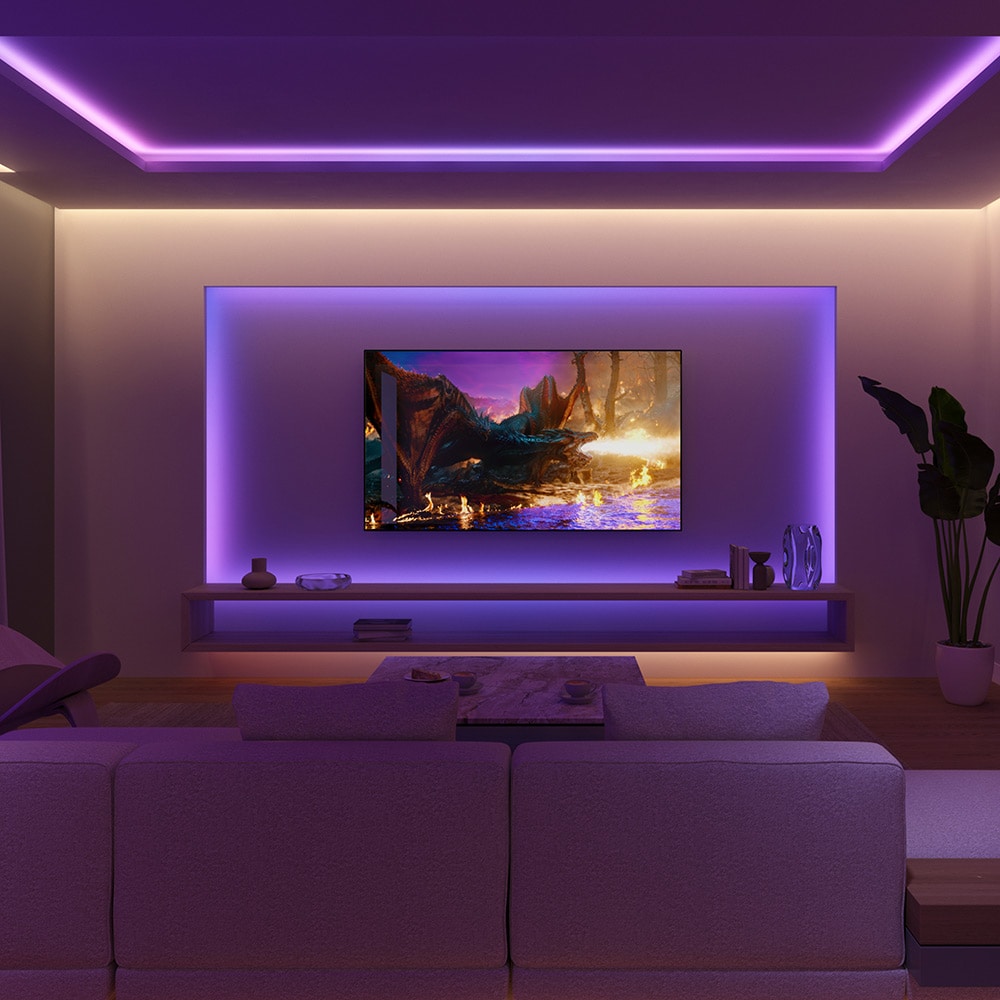 Extensie banda LED PHILIPS Hue Flux, IP20, plastic, transparent, 2 m