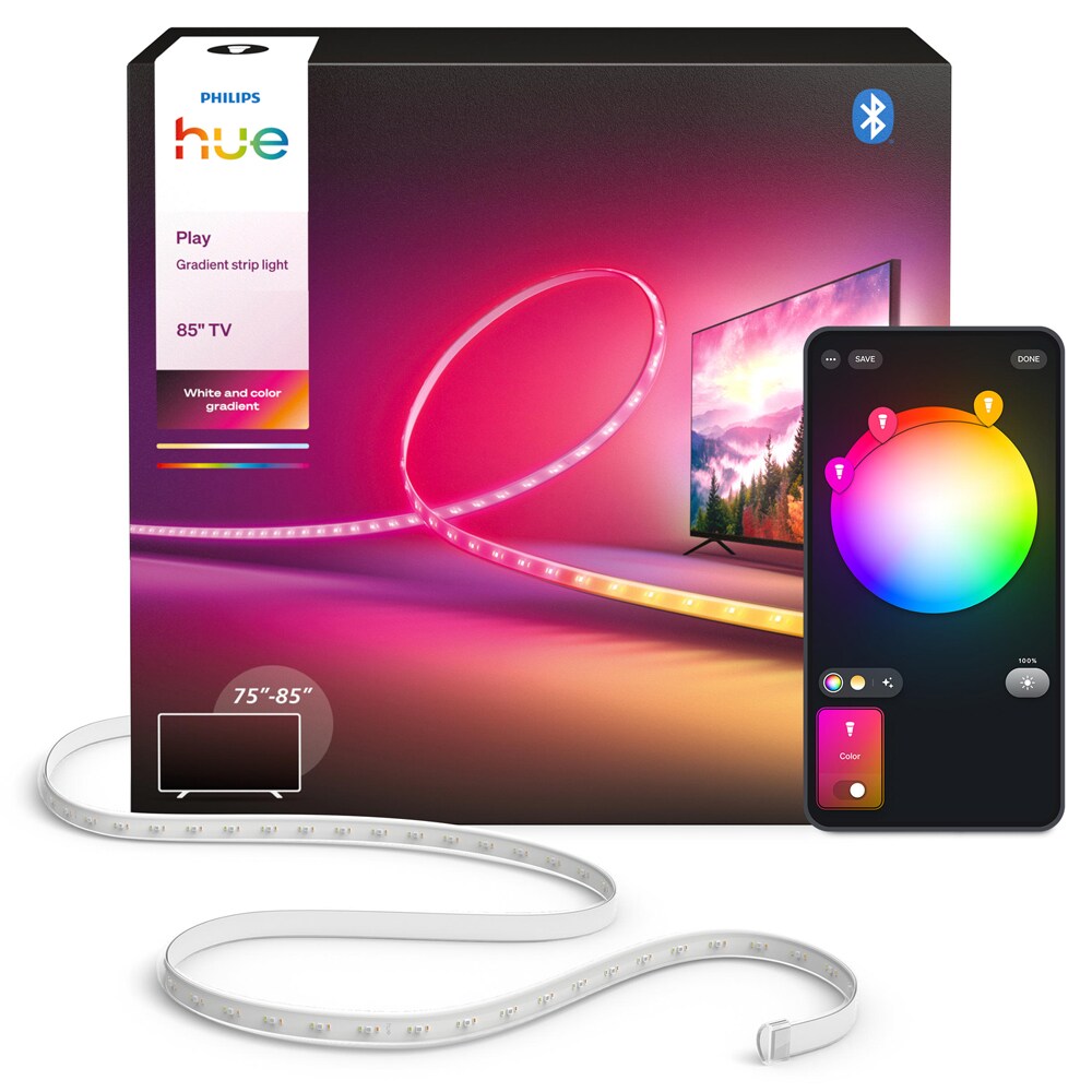 Banda LED Smart PHILIPS Hue Play Gradient, RGBW, pentru TV 65", 14.5W, 1050lm, 3.5 m