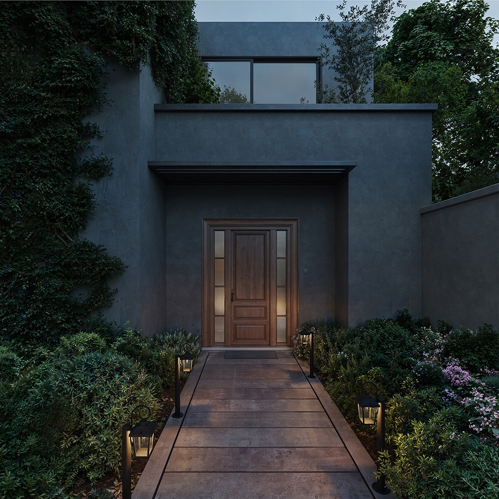 Lampa solara cu piedestal Philips Buzzard, E27, 25W, IP44, aluminiu, negru