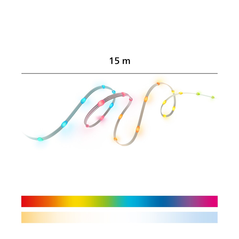 Ghirlanda luminoasa Smart LED PHILIPS, interior/exterior, RGB, 2.4W, 280lm, 10 m
