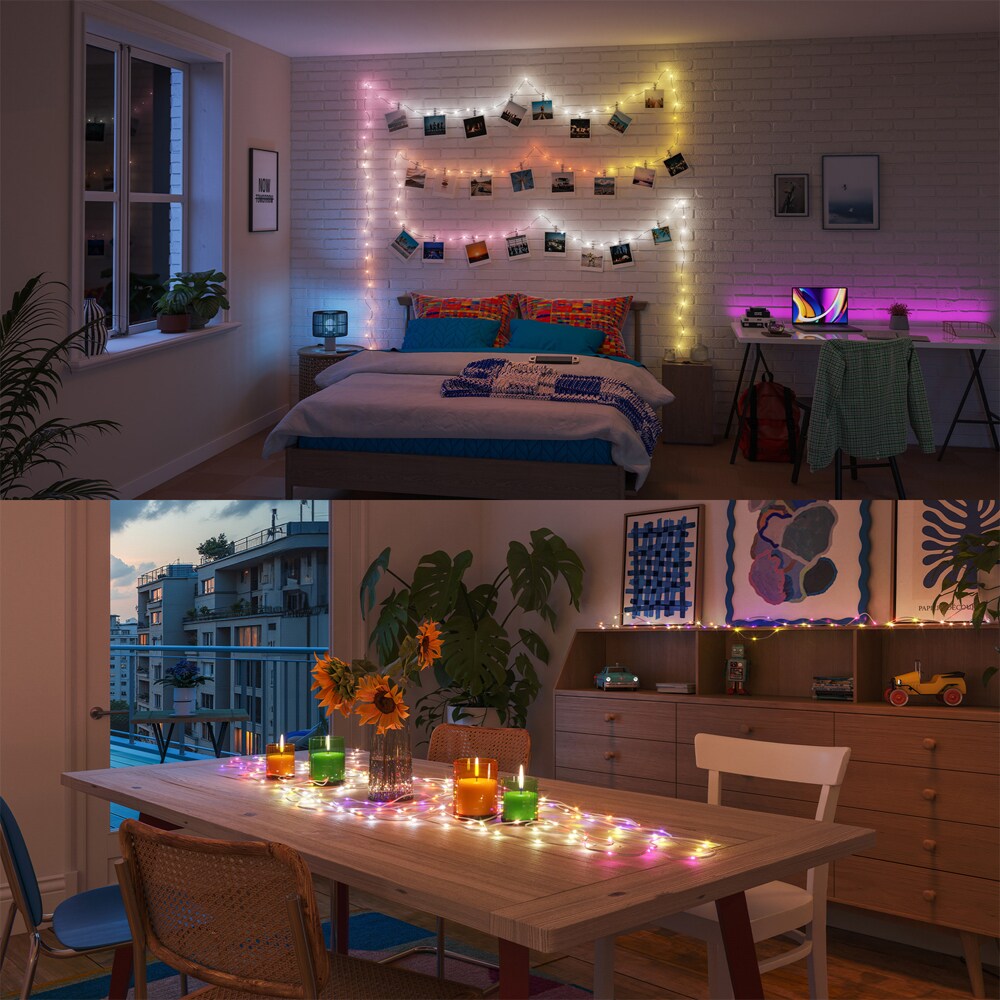 Ghirlanda luminoasa Smart LED PHILIPS, interior/exterior, RGB, 2.4W, 280lm, 10 m