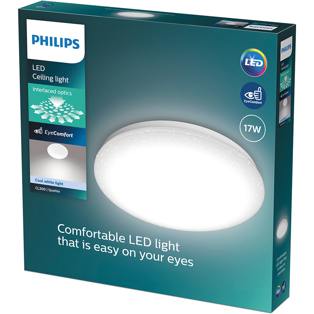 Plafoniera LED PHILIPS Moire Sparkling, 17W, 1900lm, IP20, 4000K, aluminiu plastic, alb