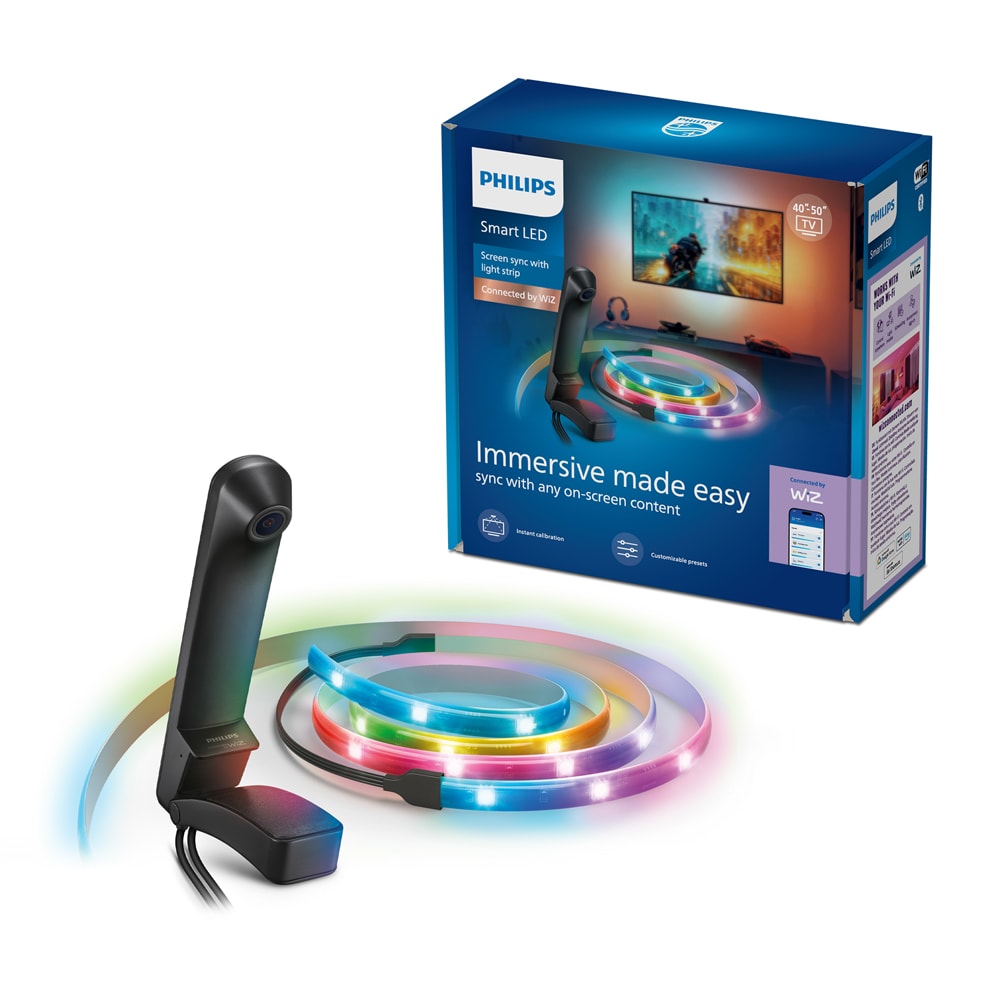 Pachet PHILIPS Smart Screen Sync, camera + banda LED RGB, pentru TV 40-50", 15W, 200lm, 2.7 m