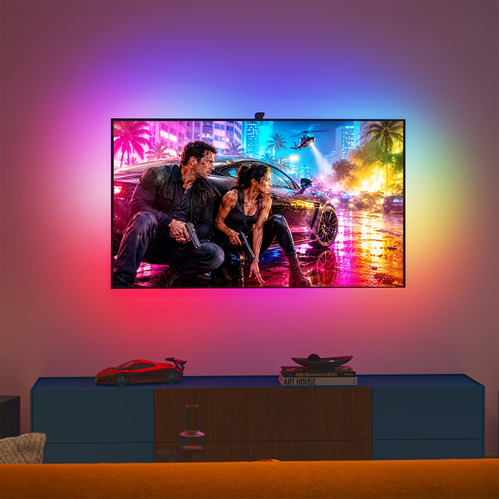 Pachet PHILIPS Smart Screen Sync, camera + banda LED RGB, pentru TV 40-50", 15W, 200lm, 2.7 m