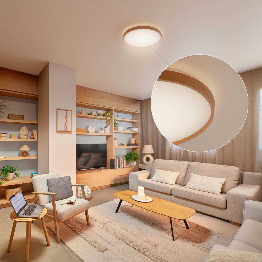 Plafoniera LED PHILIPS Stylique, 17W, 1800lm, IP20, lumina calda, maro