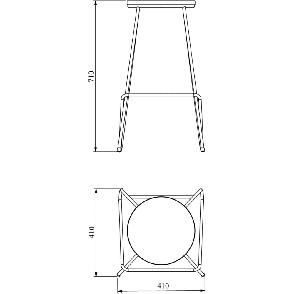 Scaun bar Maloux, 41 x 41 x 71 cm, negru