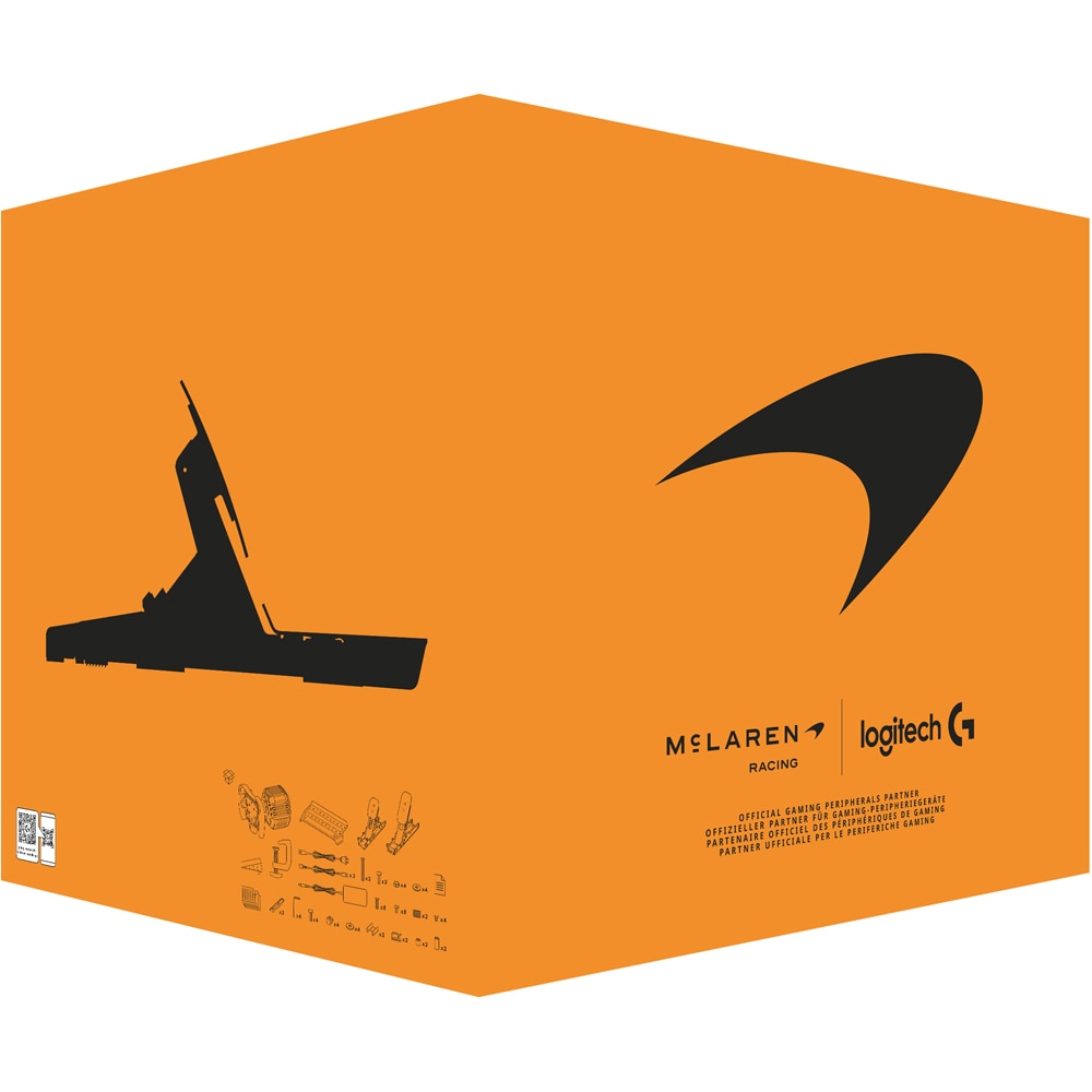 Volan gaming LOGITECH RS50 McLaren Racing Bundle (PS5/PC), negru-portocaliu
