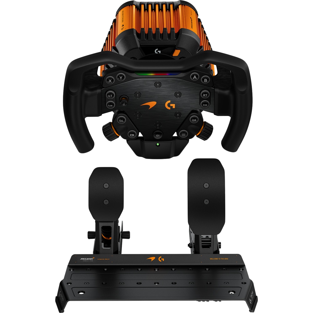 Volan gaming LOGITECH RS50 McLaren Racing Bundle (PS5/PC), negru-portocaliu