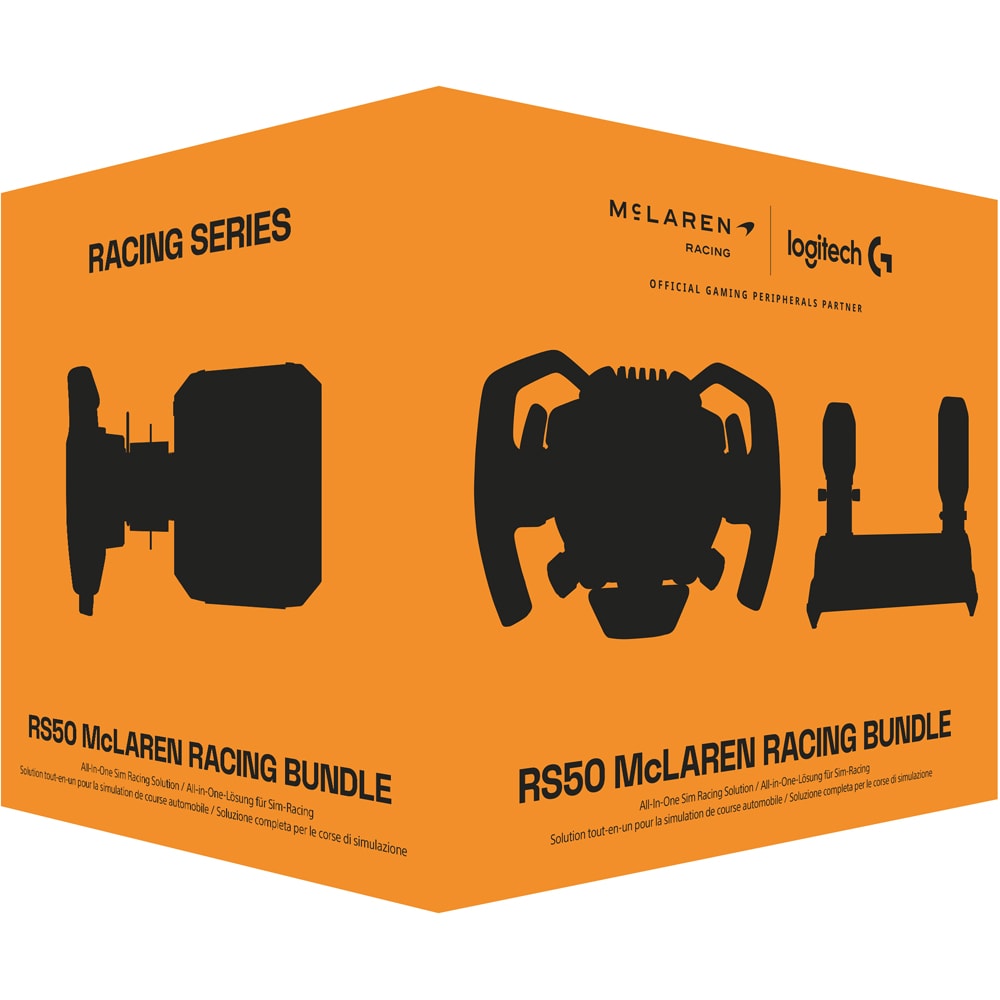 Volan gaming LOGITECH RS50 McLaren Racing Bundle (PS5/PC), negru-portocaliu