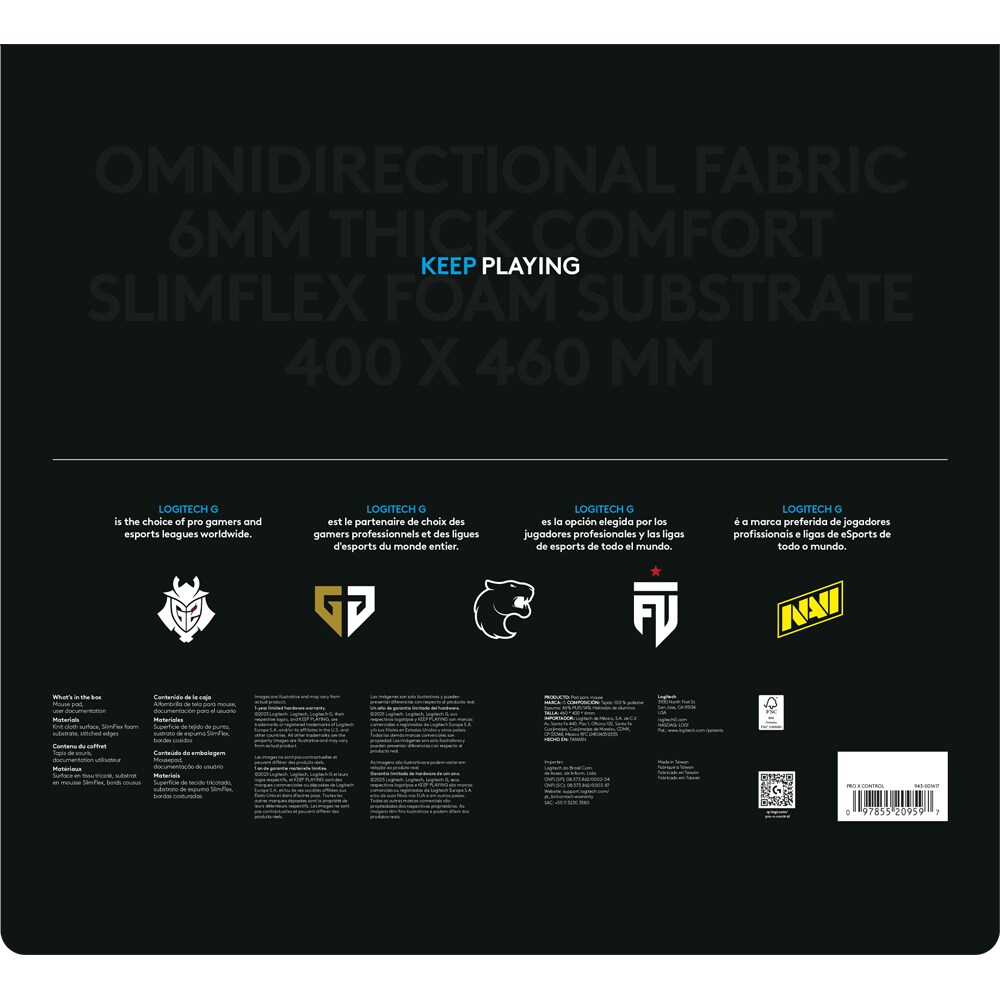 Mouse Pad Gaming LOGITECH G Pro X Control, negru